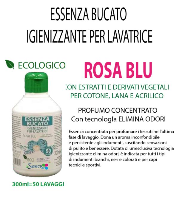 ESSENZA BUCATO A BASE DI ESTRATTI VEGETALI PROFUMAZIONE ROSA BLU